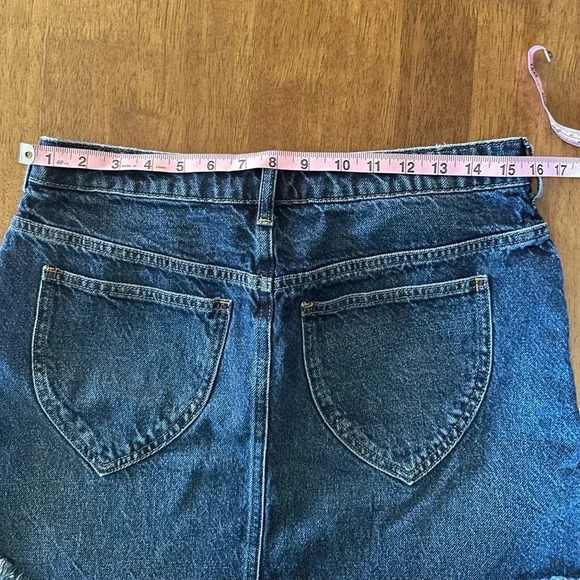 Free People We The Free Bailey Fringe Denim Mini Skirt. - Picture 6 of 10